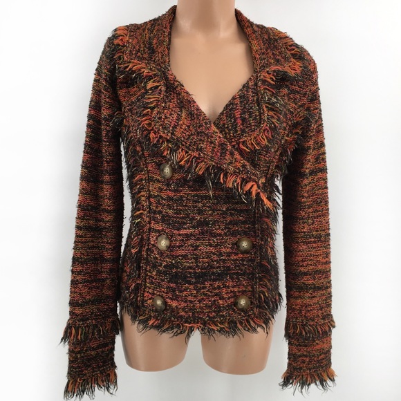 Anthropologie Sweaters - Anthropologie One Girl Who Fringe Sweater Jacket